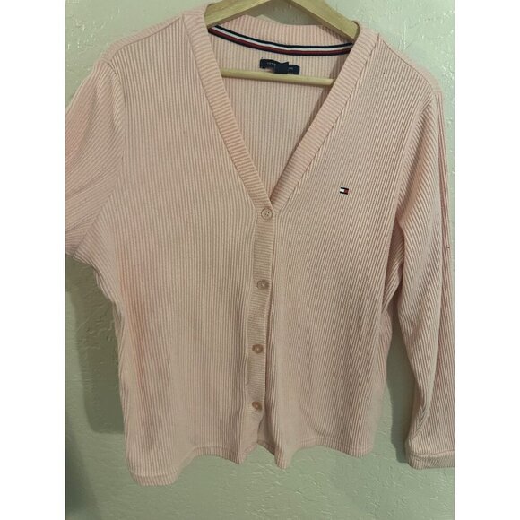 Tommy Hilfiger Plus Size Vintage Pink Comfy Cardigan - Picture 4 of 8